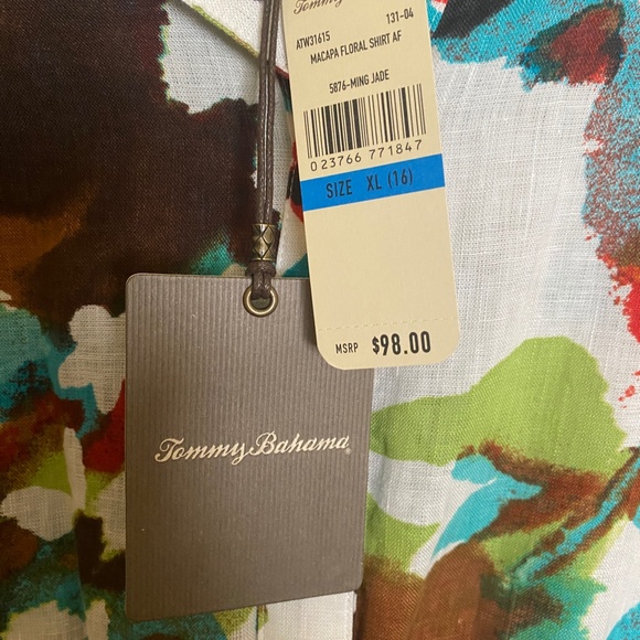 Tommy Bahama Multi-Colored Linen Blouse Size XL - Picture 5 of 7